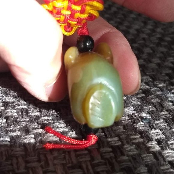 vintage 70s jade bunny rabbit dangler lanyard charm - Picture 5 of 7